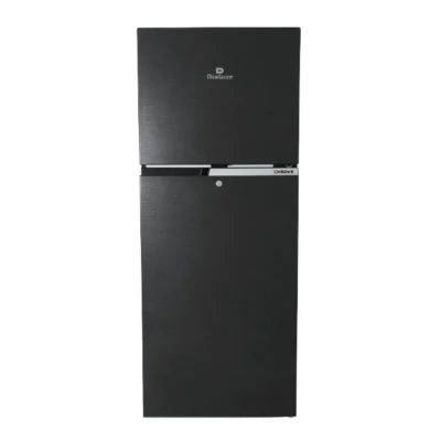9191WB Chrome Hairline Black Double Door Refrigerator